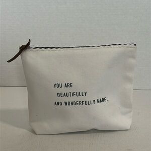 Face to Face Canvas Zip Pouch - You Are Beautifully And Wonderfully Made NWOT